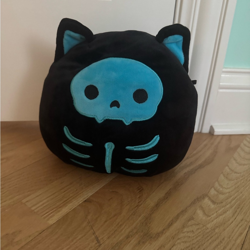 Squishmallows halloween Black and Blue Skeleton Cat Plush